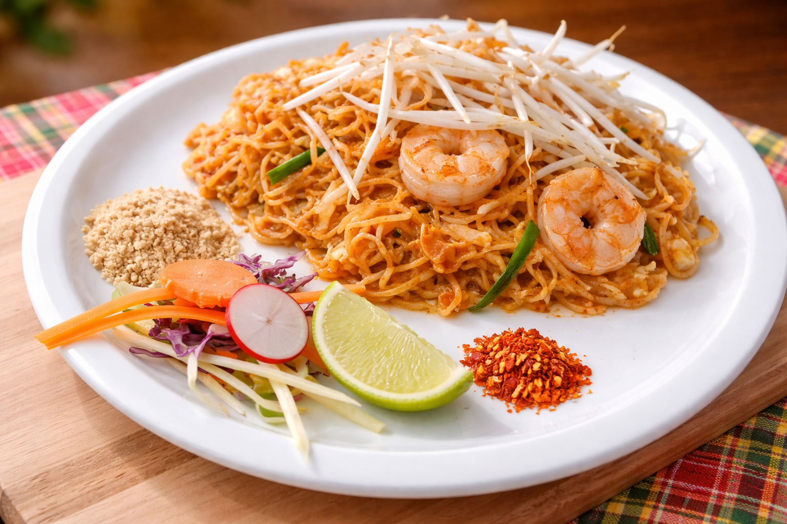 Pad Thai mit Garnelen